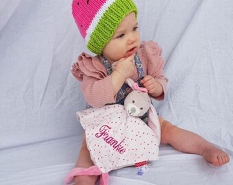 Gepersonaliseerd babydekbed, konijnendekbed, knuffeldierdekbed, gepersonaliseerd babycadeau, pasgeboren cadeau, kraamcadeaus.
