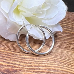 Thick Hoops 35mm X 3mm - Sterling Silver .925