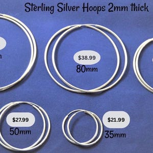 Hoops Endless 2mm Thick - Sterling Silver -Beautiful and classic