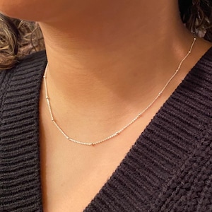 Ball bead delicate dainty chain -Sterling Silver