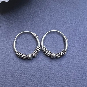 Bali Hoops 15mm - Sterling Silver