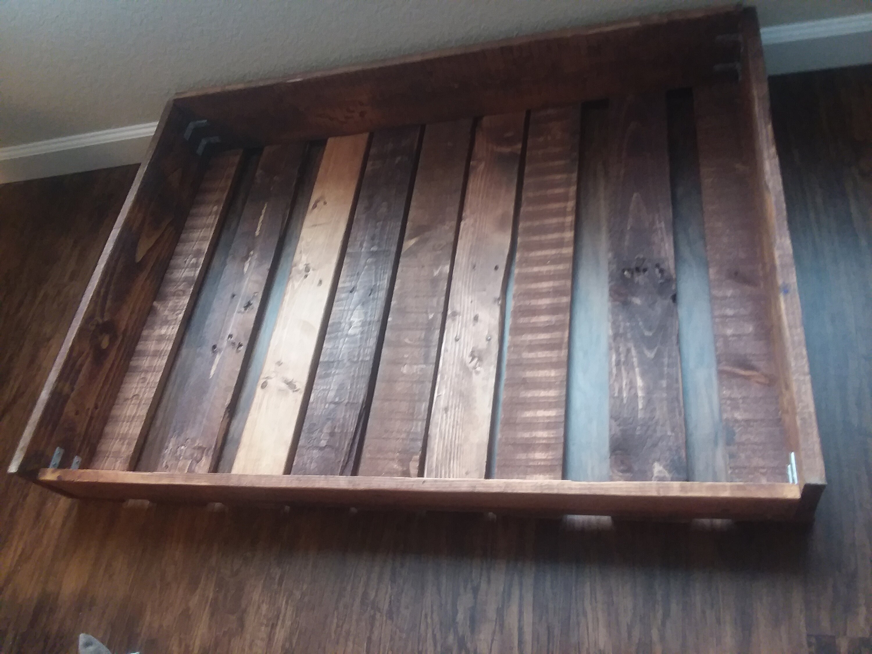 rustic wood dog bed