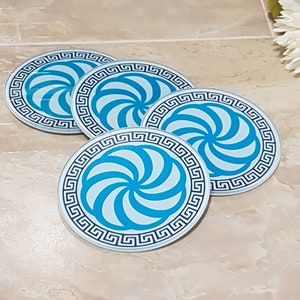 Armenian Eternity Symbol Glass Coasters: Set of 4