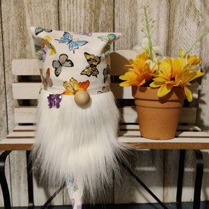 Butterfly gnome, butterfly decor, spring gnome