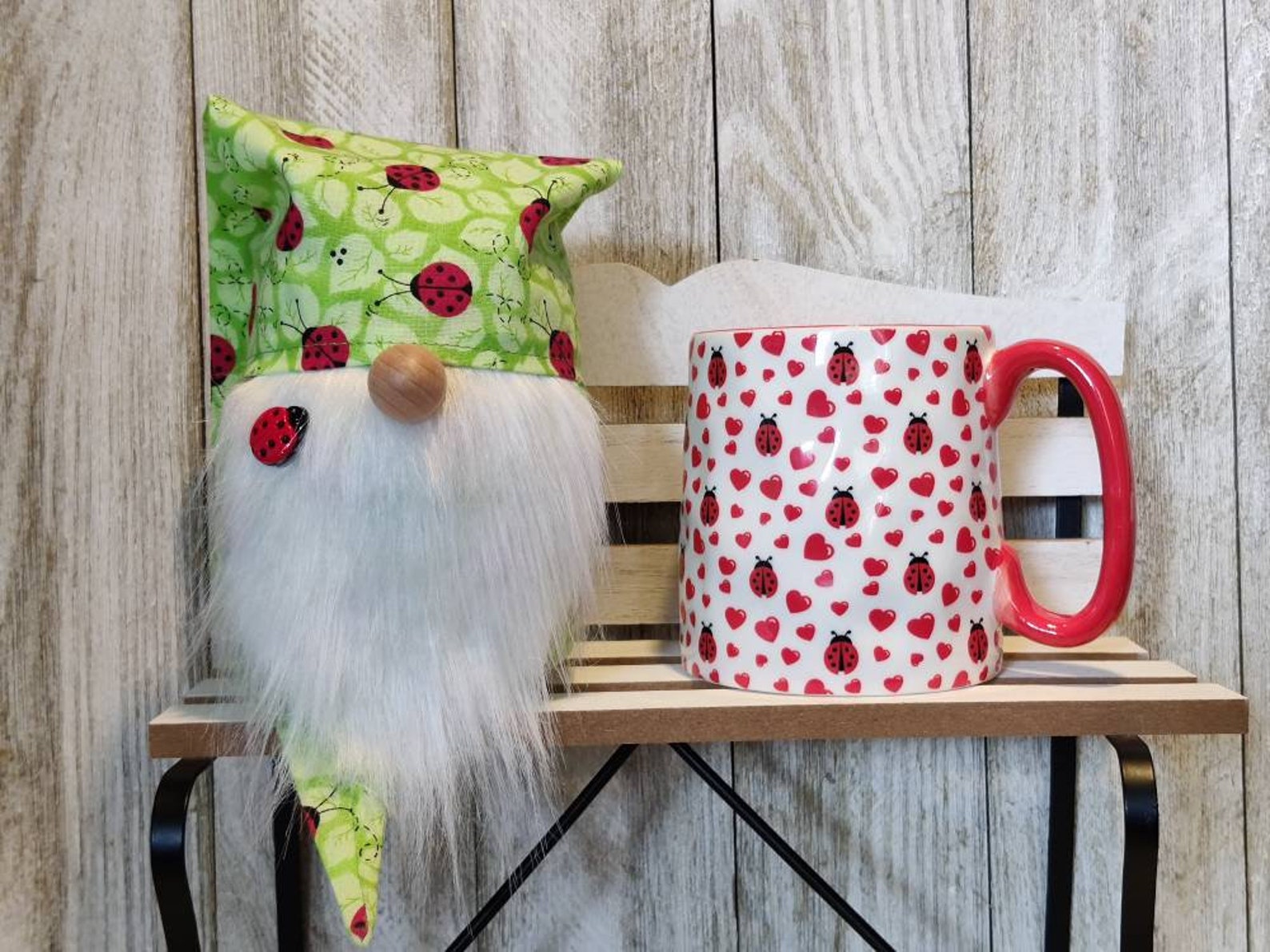 Ladybug gnome spring gnome ladybug decor tiered tray decor  etsy