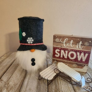 Snowman gnome, winter gnome, holiday decor