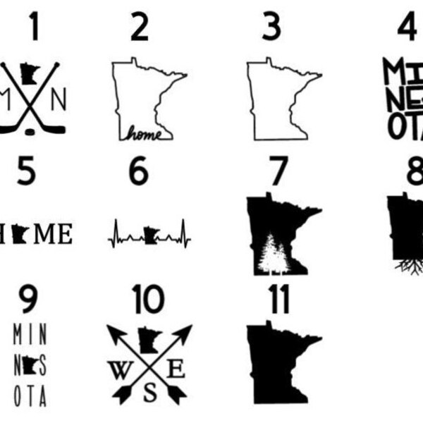 Minnesota Decal Etsy