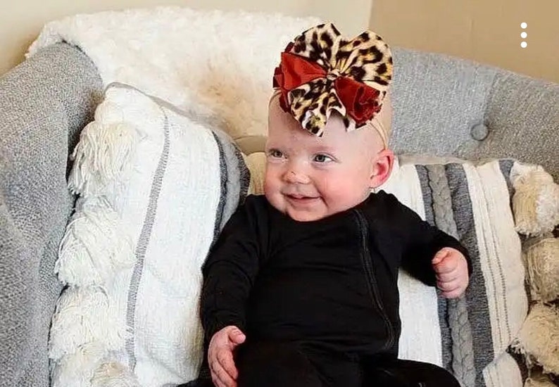 Leopard Baby Girl Messy Bow Headwrap Cheetah Baby Girl Etsy
