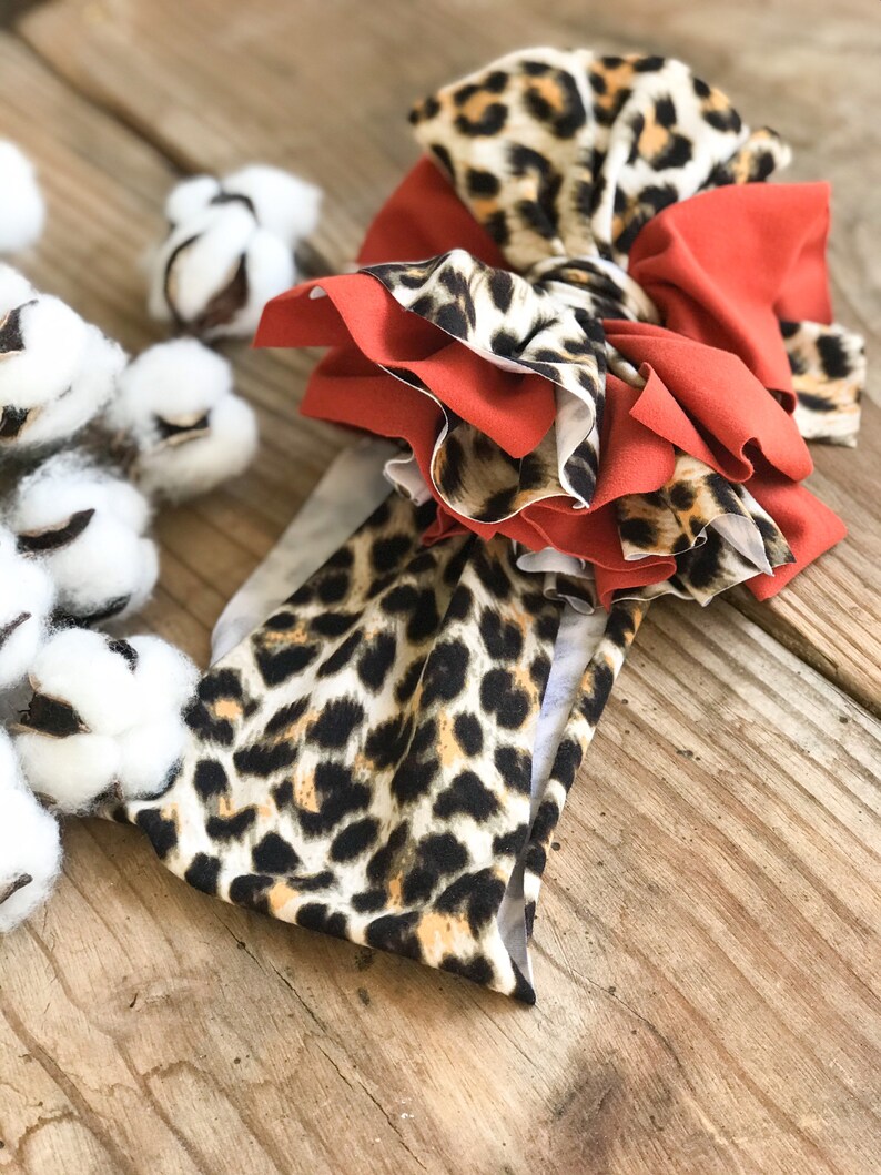 Leopard Baby Girl Messy Bow Headwrap Cheetah Baby Girl Etsy