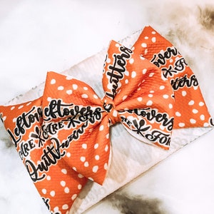 Thanksgiving “Leftovers Are For Quitters” Bow, Burnt Orange Fall Baby Headwrap, Toddler Rust Baby Bow, Baby Head Wraps, Baby Headwrap