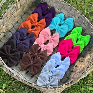 Solid pigtail hair bows, pigtails, 4” pig tail bows
