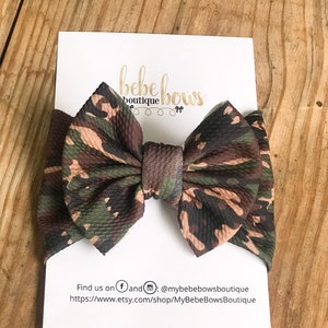 Camo Baby Headwrap, Camouflage Baby Bow, Baby Headband, Baby Head Wrap