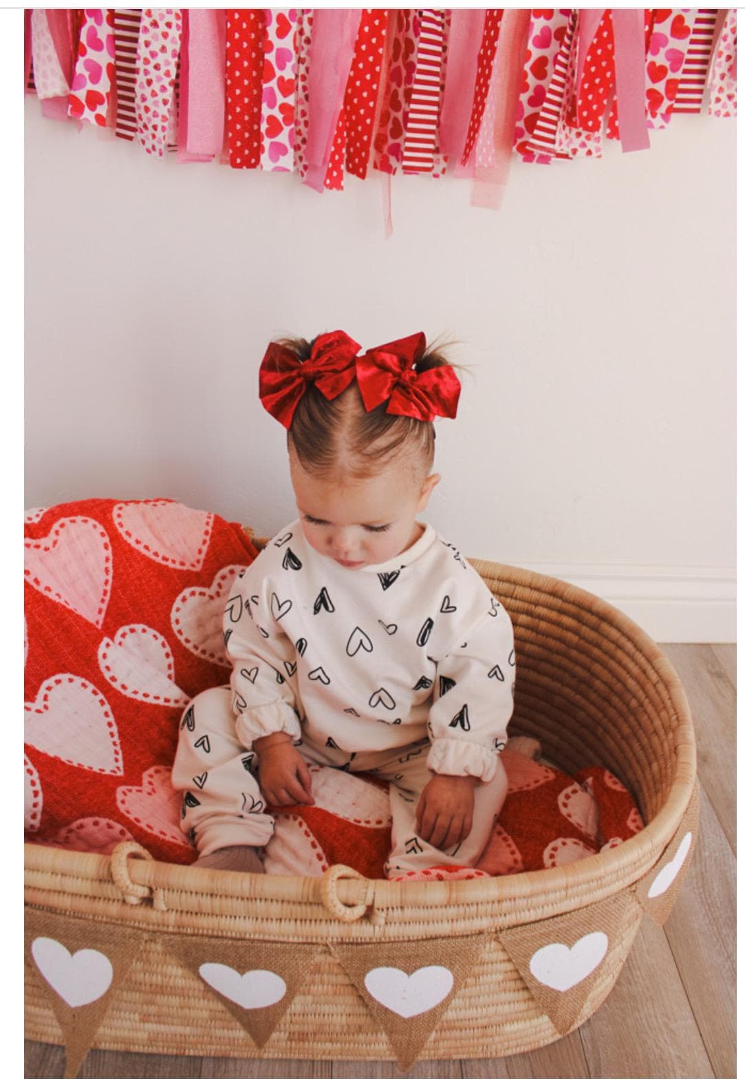 4” Valentines Sailor Piggies, Little Girl Pig Tail Bows, Pigtail Bows, Pigtail Bow Set, Pig Tail Bows
