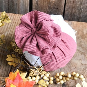 Dusty Pink Messy Baby Headwrap, Toddler Messy Piggies, Mauve Pink Baby Bow, Baby Head Wraps, Newborn Headwraps, Baby Newborn Headbands