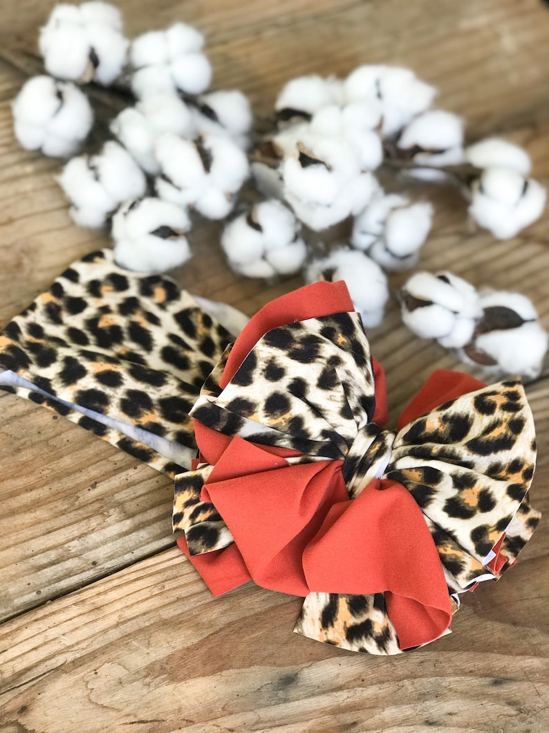 Leopard Baby Girl Messy Bow Headwrap Cheetah Baby Girl Etsy