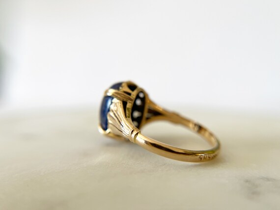 1920s Egyptian Revival Lapis Ring - Antique Vinta… - image 5