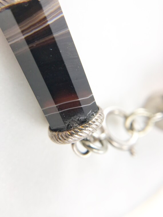 Victorian Scottish Agate Hardstone Bracelet - Sil… - image 6