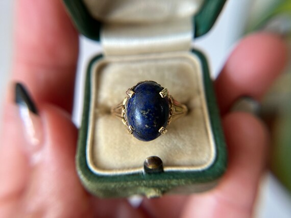 1920s Egyptian Revival Lapis Ring - Antique Vinta… - image 8