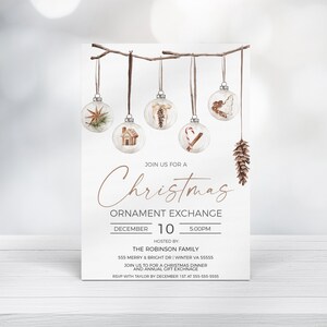 Ornament Exchange Party Invitation Editable Christmas Party - Etsy