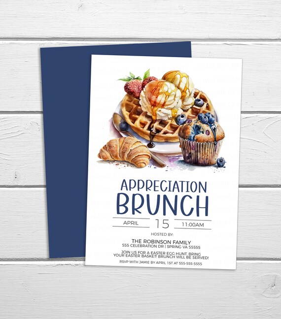 Brunch Invitation, Appreciation Brunch Invite, Employee Staff Office Volunteer Appreciation, Thank You Brunch, Editable Printable Template Il_570xn