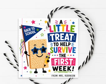 Rice Cake Gift Tag, Back To School Rice Cakes Welcome Back Student Teacher, Printable Editable