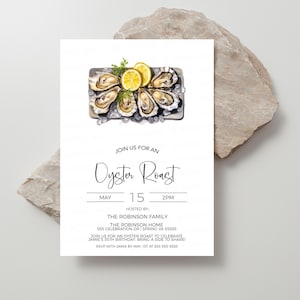 Oyster Roast Invitation, Oyster Roast Invite, Couples Wedding bridal Shower, Seafood Raw Bar, Birthday, Engagement Party, Editable Template
