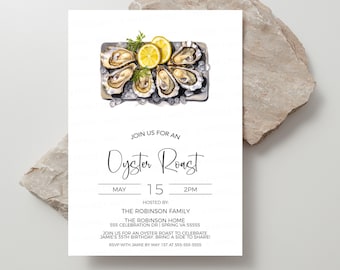 Oyster Roast Invitation, Oyster Roast Invite, Couples Wedding bridal Shower, Seafood Raw Bar, Birthday, Engagement Party, Editable Template