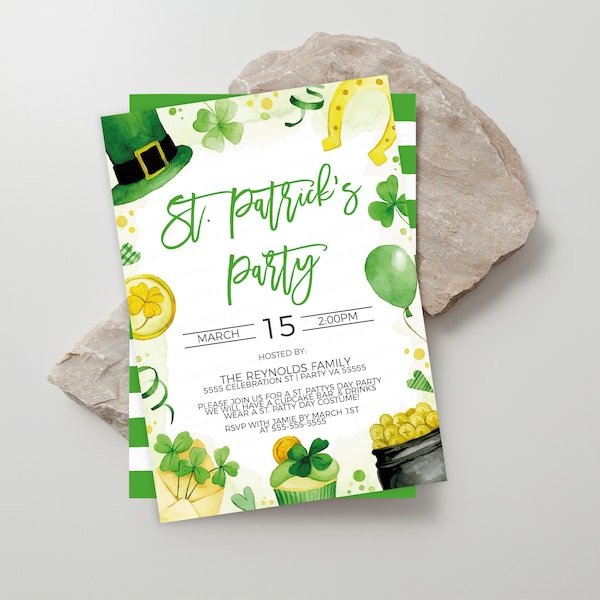 st patricks day birthday invitation