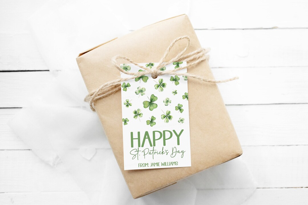 St Patrick's Day Gift Tags, Editable St Pattys Day Gift Tags, Happy St ...