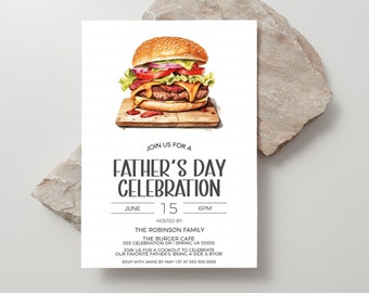 Father's Day Invitation, Fathers Day Invite, Father's Day BBQ, Fathers Day Lunch Dinner Party Celebration, Editable Template Printable