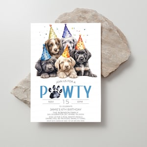 Puppy Invitation, Puppy Pawty Invite, Puppy Dog Birthday Party, Let&#39;s Pawty, Calling All Pawty Animals, Editable Printable Template