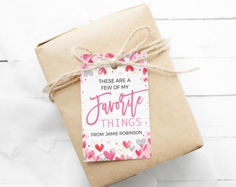 Valentine's Favorite Things Gift Tags, Galentine's Gift Tags, Ladies Friends Valentine Gift Exchange Labels, Galentine's Printable Editable
