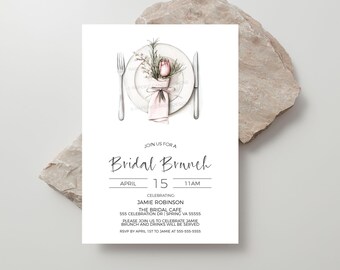 Invito per brunch nuziale, invito per brunch di fidanzamento, brunch del giorno dopo il matrimonio, addio al nubilato con champagne, brunch di prova del matrimonio (modificabile)