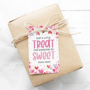 Valentine's Treat Gift Tags, Valentine Gift Tags, Candy Chocolate Cookie Toy Labels, Klasgenoten Klas School, Afdrukbare bewerkbare