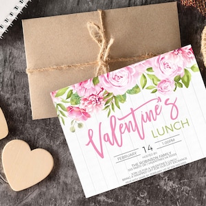 Valentine&#39;s Day Lunch Invitation, Editable Valentine Brunch Invite, Employee Appreciation Party, Client Appreciation, Editable Printable