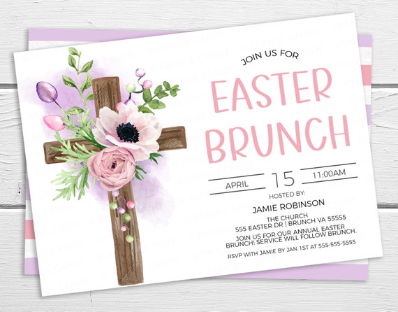 Easter Brunch Invitation, Easter Breakfast Lunch Invite , Easter Dinner Party, Church Service, Employee Appreciation, Editable Printable Il_570xn