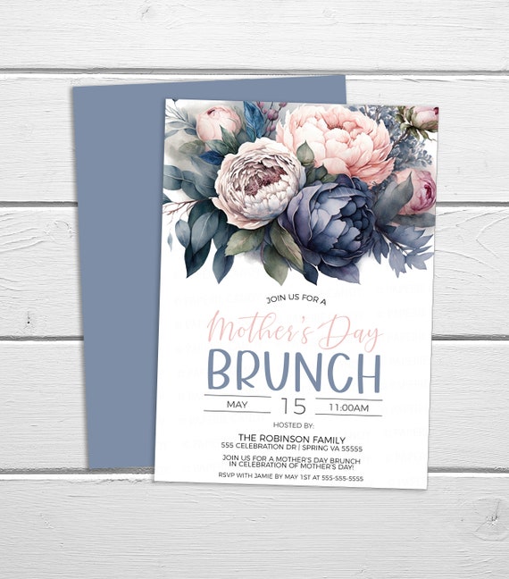 Mother's Day Invitation, Mother's Day Brunch Invite, Mother's Day Celebration, Mothers Day Lunch Dinner Party, Editable Printable Template Il_570xn