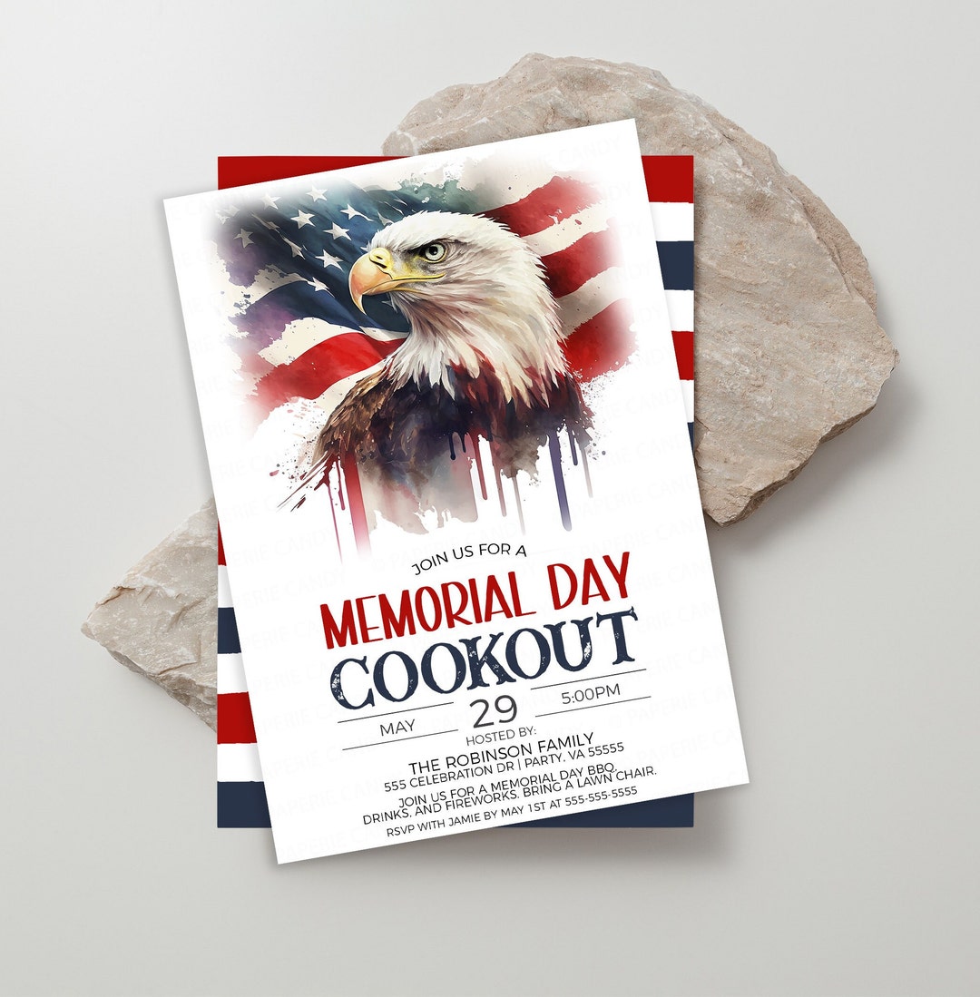 Memorial Day Invitation, Memorial Day Party Invite, Memorial Day ...