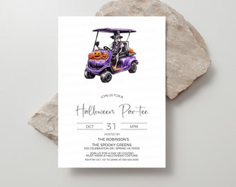 Halloween Golf Invitation, Halloween Golfing Par-tee Invite, Fall Golf Company Party, Birthday Golf Party, Editable Printable Template