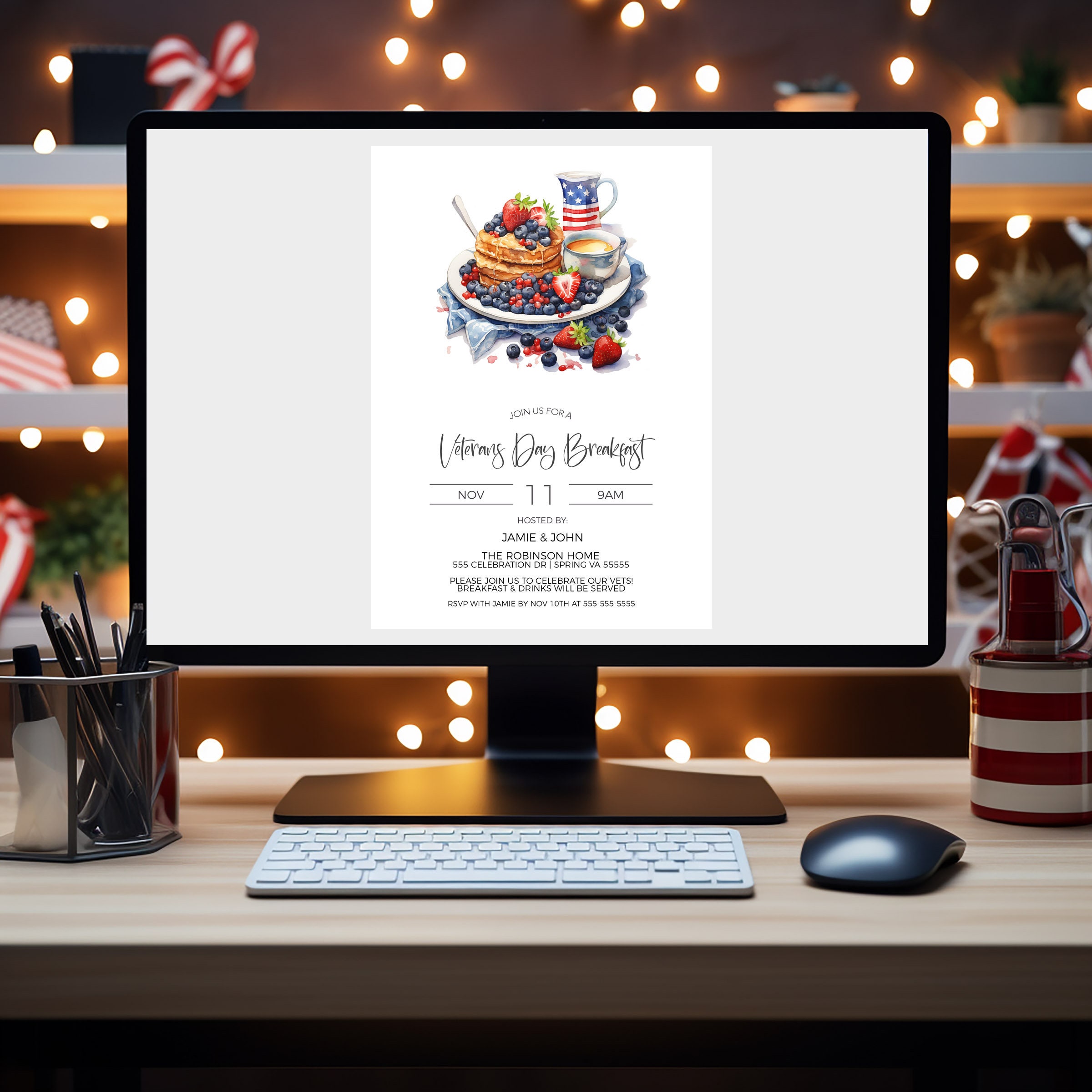 Invitación al desayuno del Día de los Veteranos, invitación a la  celebración del Día de los Veteranos, fiesta de desayuno patriótico,  veterinario militar rojo blanco azul digital imprimible - Etsy México, image size:2400x2400