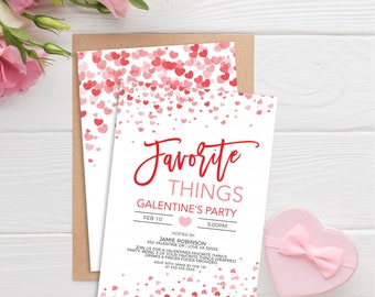 Valentinstag Lieblingsdinge Einladung, Galentine's Invite, Ladies Friends Valentine Gift Exchange Party, Valentines Printable Editable