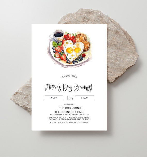 Mother's Day Invitation, Mother's Day Breakfast Invite, Mother's Day Brunch Celebration, Mothers Day Party, Digital Editable Printable
