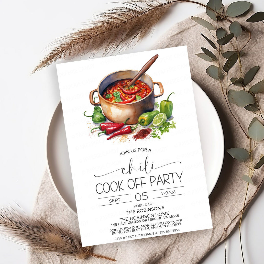 Chili Cook off Invitation, Chili Cook-off Tasting Competition Invite