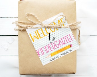 Welcome To Kindergarten Gift Tag, Gift For Students, Back To School, First Day, Welcome Packet Tag, Editable Printable Instant Download