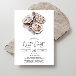 Oyster Roast Invitation, Bridal Shower, Oyster Couples Wedding Shower Invite, Seafood Raw Bar, Birthday, Engagement Party, Editable Template