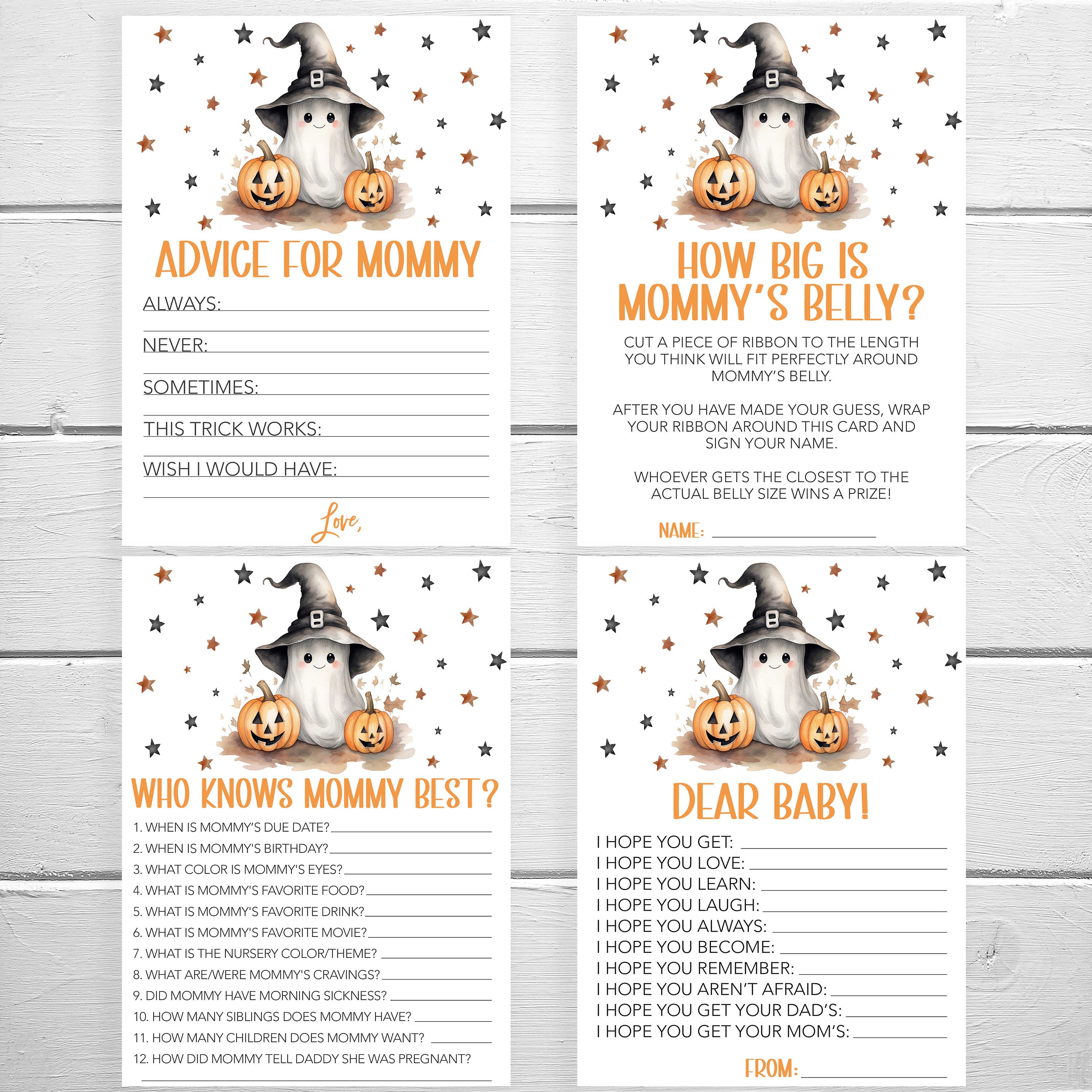 Halloween Baby Shower Games, 20 Printable Baby Shower Game, A Little