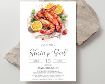 May include: Invitation to a shrimp boil party hosted by Jamie Robinson on April 15th at 6 PM. The party will be held at 555 Celebration Dr, Spring VA 55555. Guests are asked to bring a side dish to share. RSVP with Jamie by April 1st at 555-555-5555.