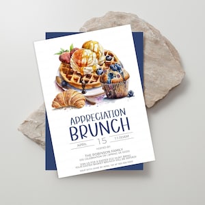 Brunch Invitation, Appreciation Brunch Invite, Employee Staff Office Volunteer Appreciation, Thank You Brunch, Editable Printable Template