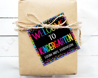 Welcome To Kindergarten Gift Tag, Gift For Students, Back To School, First Day, Welcome Packet Tag, Editable Printable Instant Download