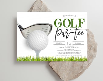 Golf Invitation, Golfing Par-tee Invite, Golf Birthday Party, Golf Retirement Party, Golf Spring Summer Party, Editable Printable Template